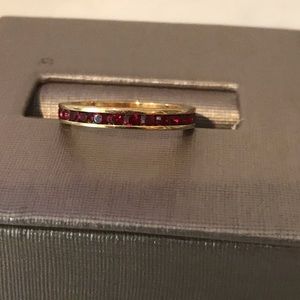 Ruby gold plated Stack ring